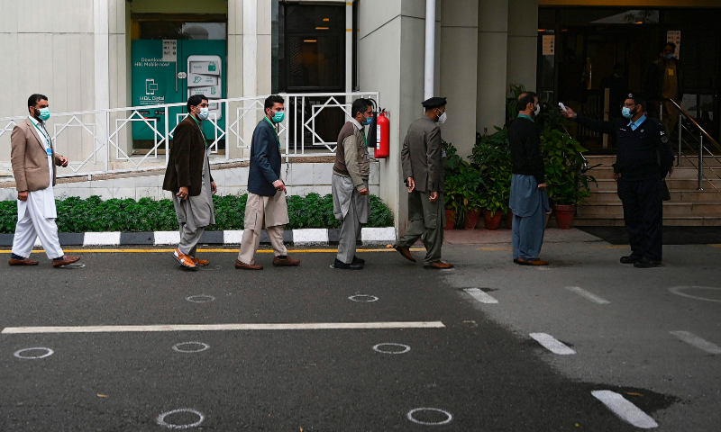 With the positivity rate dropping by 2pc in the last two weeks and the number of cases also falling in the federal capital, the district administration is hoping that Islamabad might have hit the peak of the second wave. &mdash; AFP/File