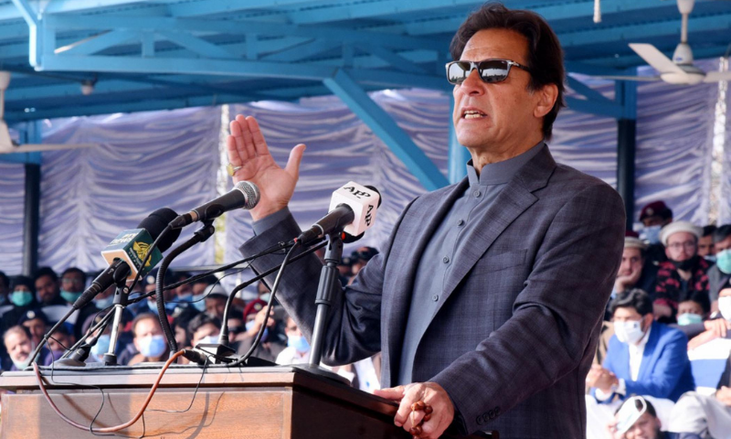 Prime Minister Imran Khan addresses the passing-out of cadets at the Police College, Sihala on Wednesday. — PID