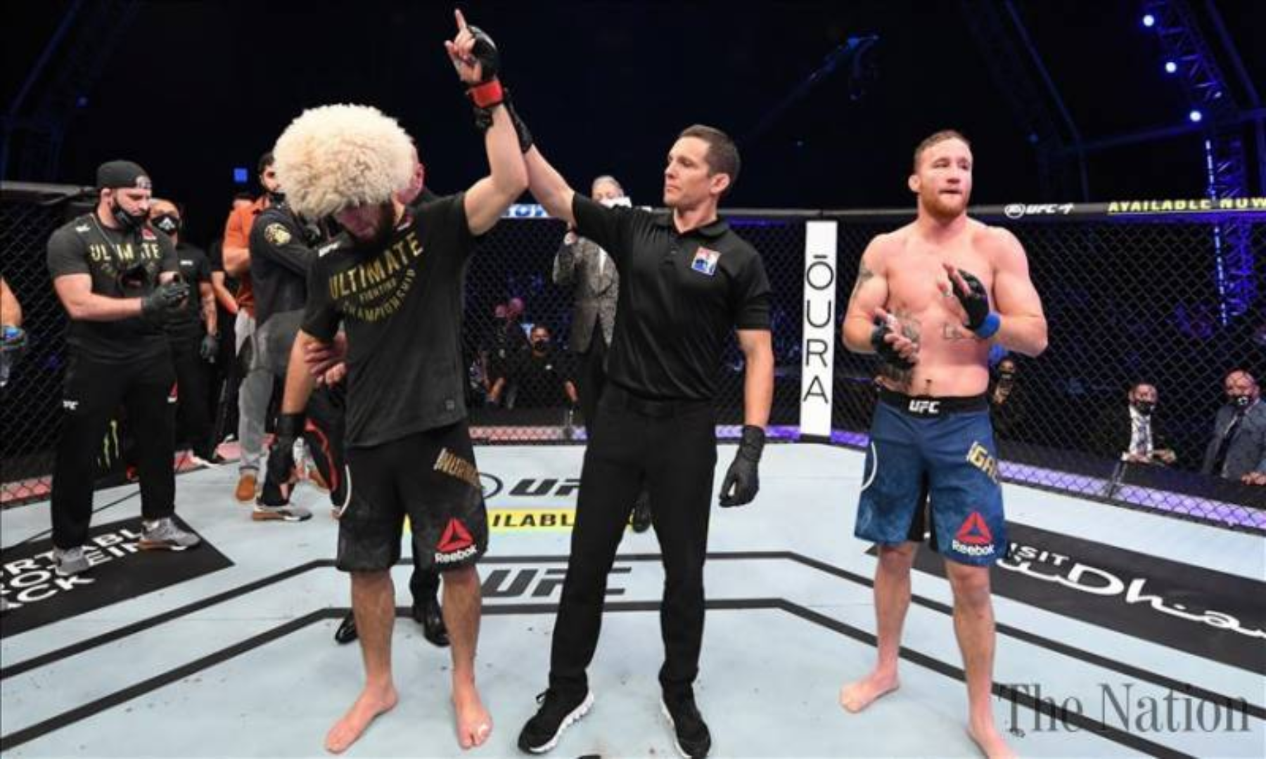 Unbeaten lightweight champion Khabib Nurmagomedov retired from mixed martial arts after stopping Justin Gaethje with a triangle choke early in the second round at UFC 254.
— Anadolu Agency