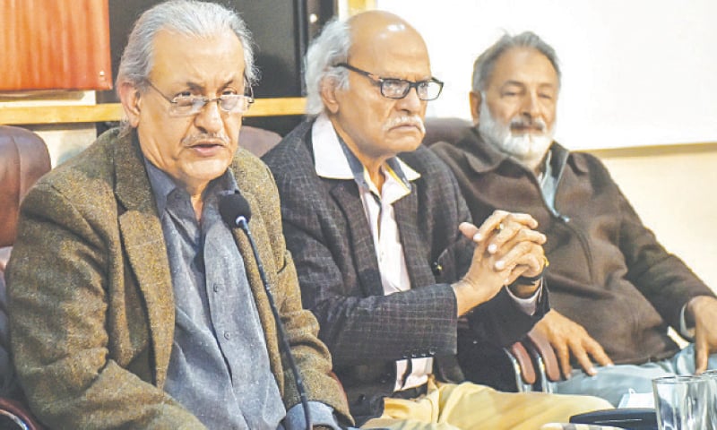 RAZA Rabbani speaks at the KPC on Saturday.—White Star