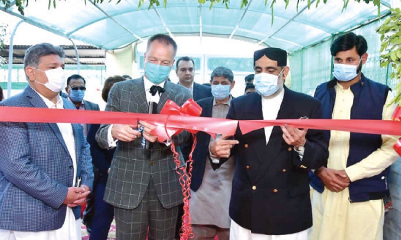 German Ambassador Bernhard Schlagheck inaugurates the urban hub in Islamabad on Monday. Minister of States and Frontier Regions Sahibzada Mehboob Sultan is also present. — INP German Ambassador Bernhard Schlagheck inaugurates the urban hub in Islamabad on Monday. Minister of States and Frontier Regions Sahibzada Mehboob Sultan is also present. — INP