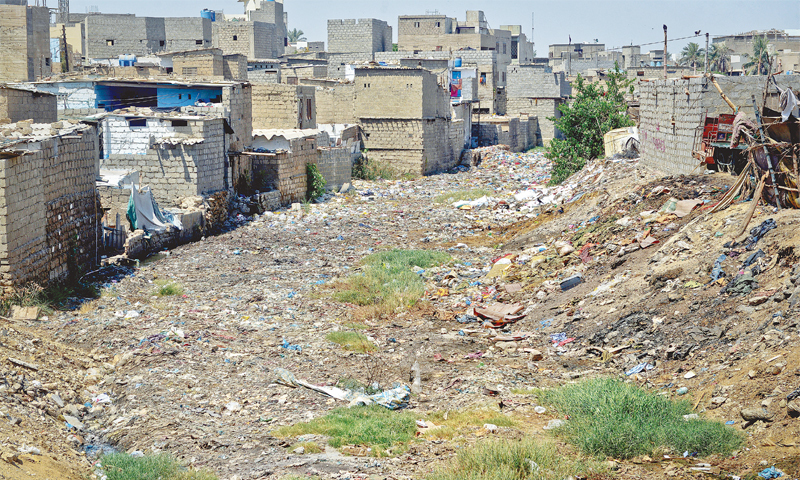 An anti-encroachment tribunal restrained on Monday the Karachi Metropolitan Corporation (KMC) from demolishing the houses built over duly leased land during an ongoing operation along Gujjar Nullah. —Fahim Siddiqi / White Star