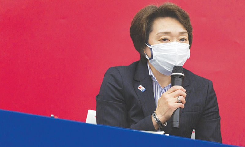 Seiko Hashimoto speaks during a press conference on Thursday.&mdash;AP
