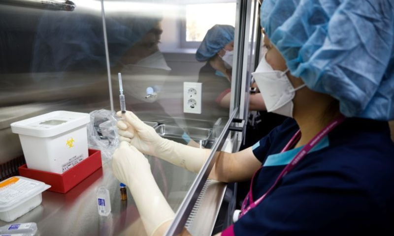 A nurse takes part in the coronavirus disease vaccination mock drill at the Covid-19 vaccination centre in Seoul, South Korea, February 9. &mdash; Reuters