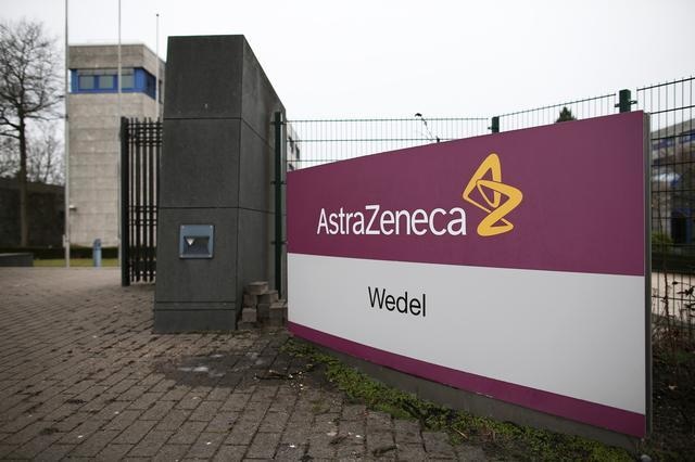 The logo of the German branch of British-Swedish pharmaceutical company AstraZeneca in Wedel near Hamburg, Germany, March 1. — Reuters