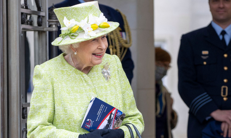 Britain's Queen Elizabeth II takes part in a ceremony to mark the Centenary of the Royal Australian Air Force at the CWGC Air Forces Memorial, Runnymede in Surrey. — AFP