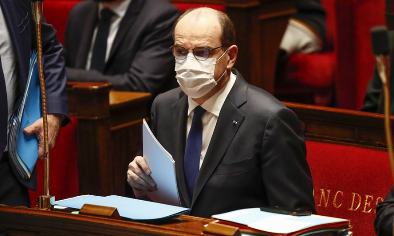 French Prime Minister Jean Castex takes part in a debate on the new Covid-19 measures at the National Assembly in Paris. — AP