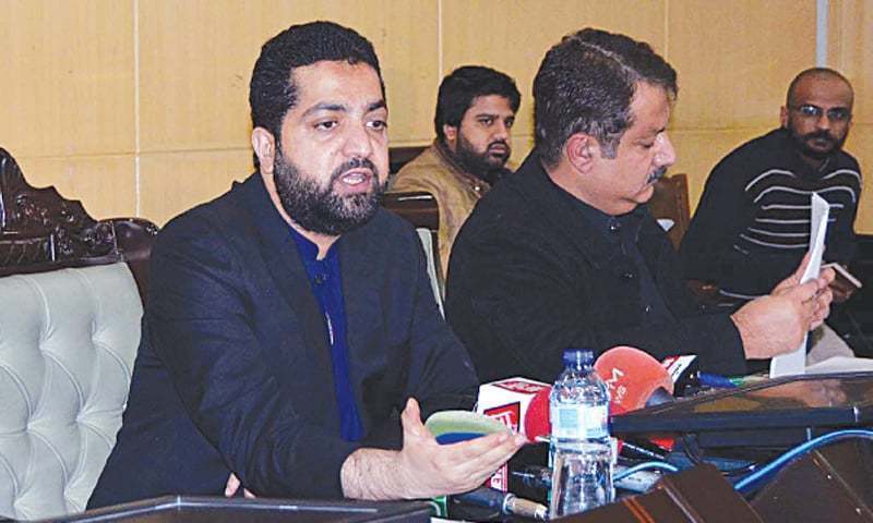 Home Minister Mir Ziaullah Langove addresses a press conference.—PPI/File