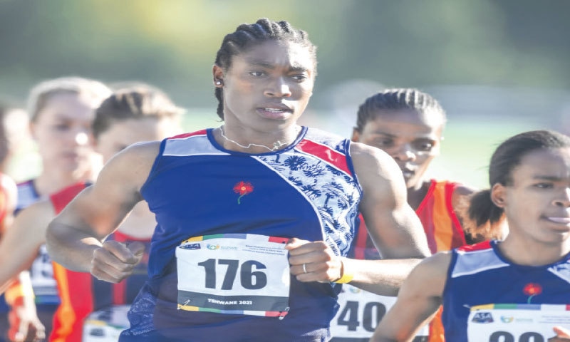 PRETORIA: South Africa&rsquo;s Caster Semenya on her way to winning the 5,000-metre title at the national championships on Thursday.&mdash;AP