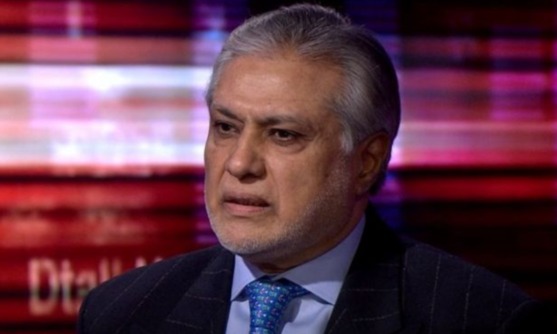 In this file photo, former finance minister Ishaq Dar speaks during an interview on BBC's Hardtalk. — BBC screengrab/File