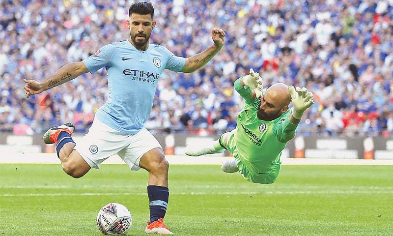 Sergio Aguero (L) has scored 182 goals in the Premier League, which puts him fourth on the competitions' all-time list behind Alan Shearer, Wayne Rooney and Andy Cole. &mdash;AFP/File