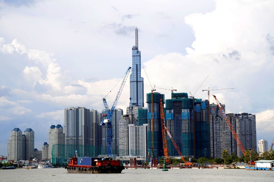 Vinhomes Central Park and Landmark 81, Vietnam's tallest building are seen from the Saigon river in Ho Chi Minh city, Vietnam. &mdash; Reuters/File