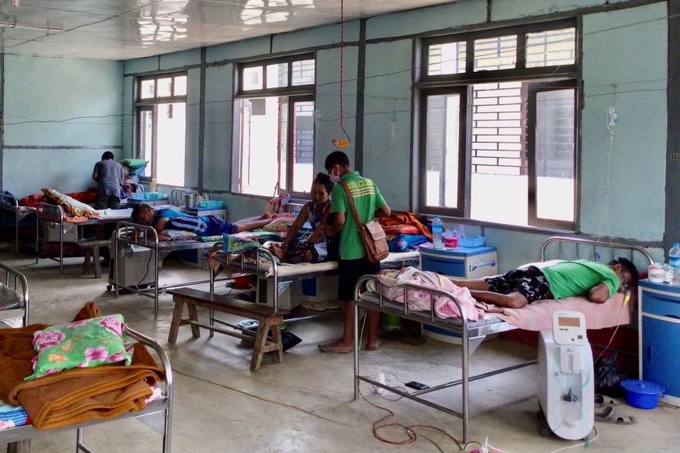 Coronavirus patients receive treatment at the hospital in Cikha, Myanmar, May 28. — Reuters