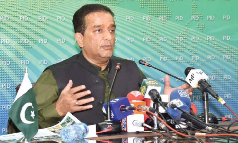 Special Assistant to the Prime Minister on Climate Change Malik Amin Aslam speaks at a press conference on Sunday. — APP Special Assistant to the Prime Minister on Climate Change Malik Amin Aslam speaks at a press conference on Sunday. — APP