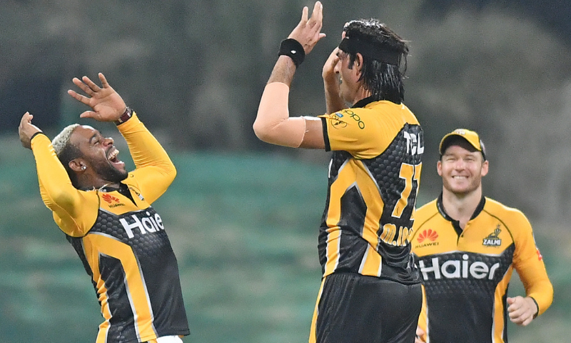 Peshawar Zalmi batted like potential champions as the 2017 title winners bounced back from a horrendous start to collect an imposing tally of 197-5. — Photo courtesy: PCB