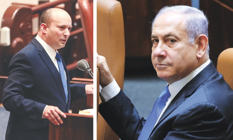 Naftali Bennett (left) and Benjamin Netanyahu