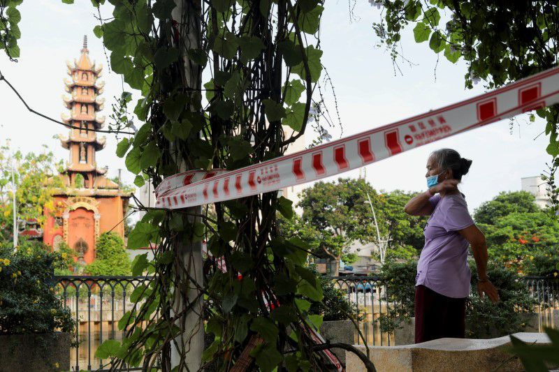 A woman exercises at a park amid the coronavirus outbreak in Ho Chi Minh city, Vietnam in this file photo. &mdash; Reuters
