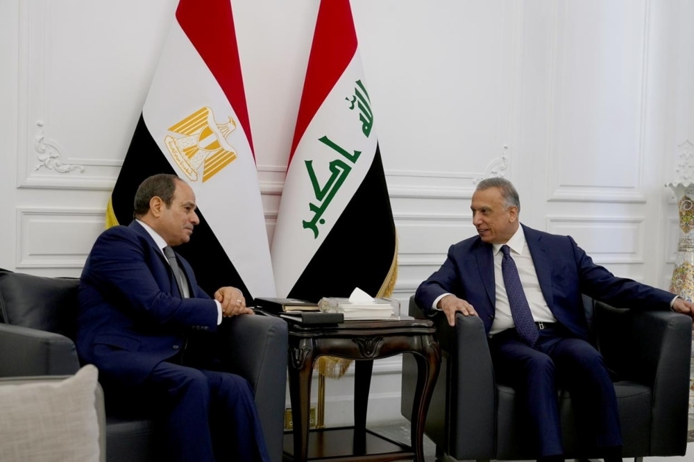 Iraqi Prime Minister Mustafa al-Kadhimi meets with Egyptian President Abdel Fattah Al-Sisi in Baghdad on June 27. — Reuters Iraqi Prime Minister Mustafa al-Kadhimi meets with Egyptian President Abdel Fattah Al-Sisi in Baghdad on June 27. — Reuters