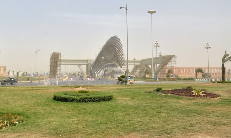 Bahria Town Karachi&rsquo;s imposing main gateway. &mdash; Photo courtesy Bahria Town/File