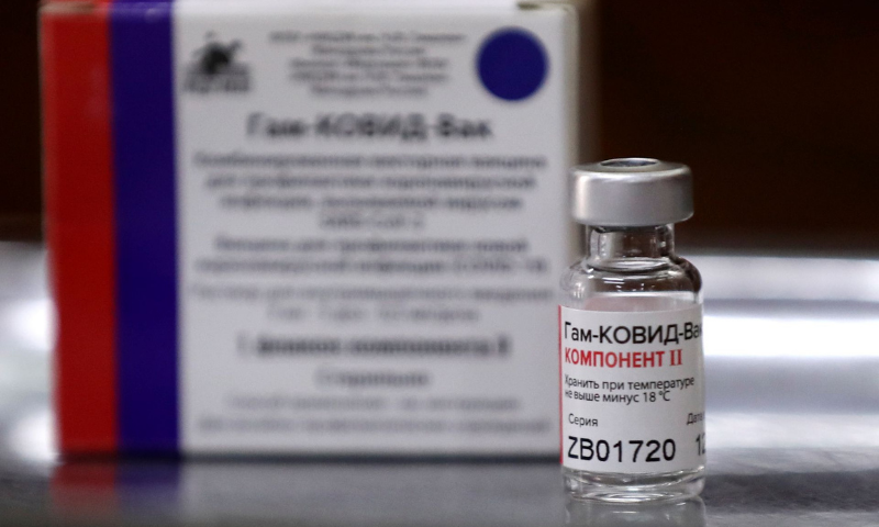 An empty vial of the second dose of the Sputnik V vaccine is pictured in this file photo. — Reuters