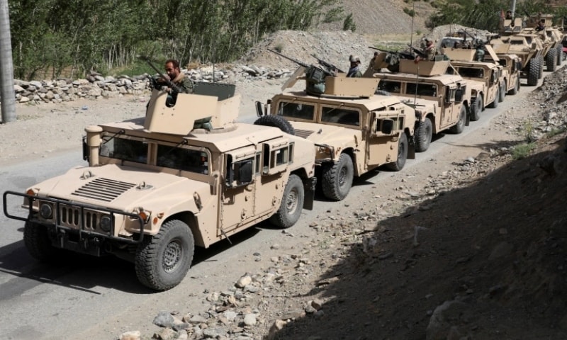 Afghan Commando forces armoured convoy leaves toward the front line, at the Ghorband District, Parwan Province Afghanistan June 29. &mdash; Reuters