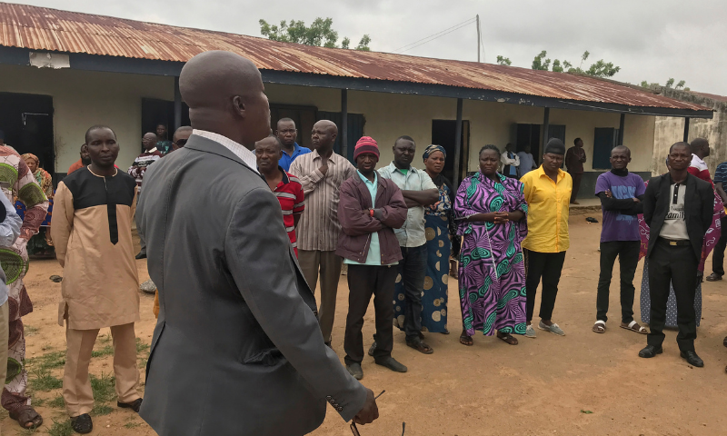 Parents of abducted school children of the Bethel Baptist High School wait for news on their children in Damishi Kaduna, Nigeria on Tuesday. — AP Parents of abducted school children of the Bethel Baptist High School wait for news on their children in Damishi Kaduna, Nigeria on Tuesday. — AP