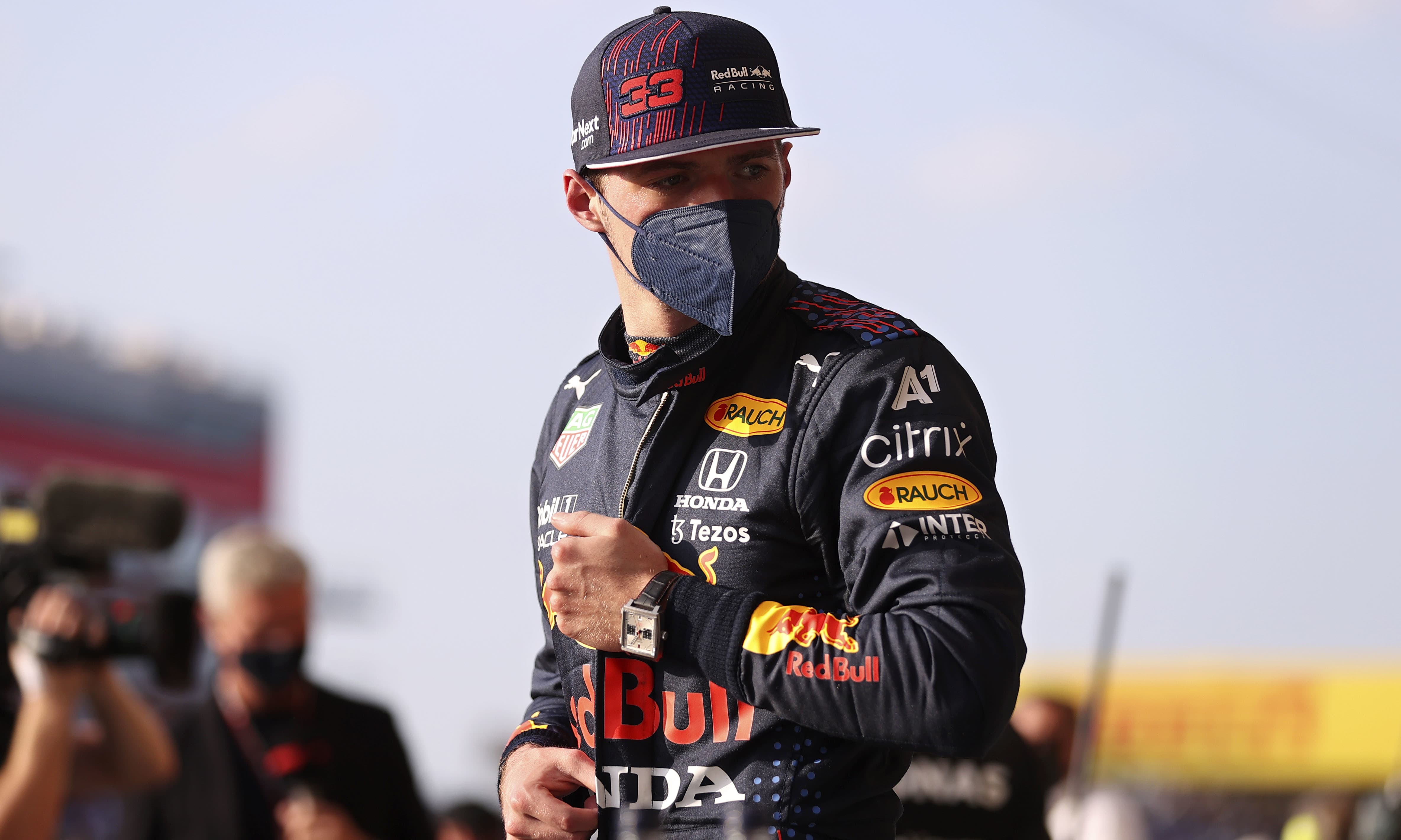 Red Bull driver Max Verstappen of the Netherlands stands in the pit lane at the end of the qualifying session ahead of Sunday's British Formula One Grand Prix, at the Silverstone circuit, in Silverstone, England on Friday. — AP