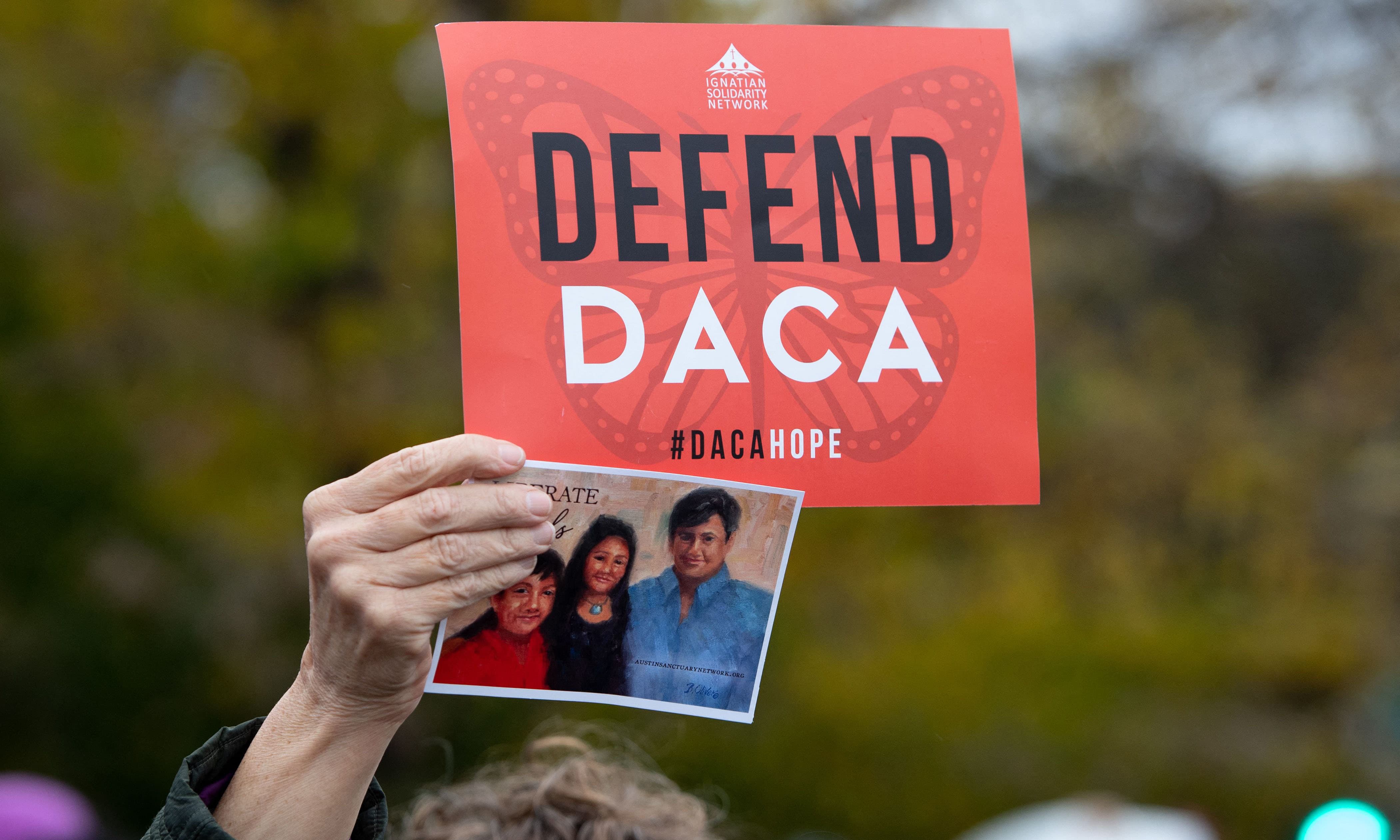 In this file photo taken on November 12, 2019, immigration rights activists hold a rally in front of the US Supreme Court in Washington, DC, as the Court hears arguments about ending the Deferred Action for Childhood Arrivals (DACA) programme. — AFP/File In this file photo taken on November 12, 2019, immigration rights activists hold a rally in front of the US Supreme Court in Washington, DC, as the Court hears arguments about ending the Deferred Action for Childhood Arrivals (DACA) programme. — AFP/File