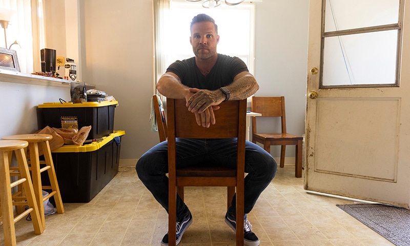 A US special forces veteran Jason Lilley poses for a portrait at his home in Garden Grove, California, US. — Reuters