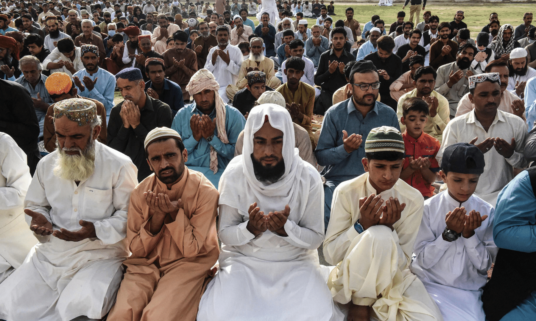 People offer prayers at an Eidgah during the Eidul Azha or the 'Festival of Sacrifice, in Quetta on Wednesday. — AFP