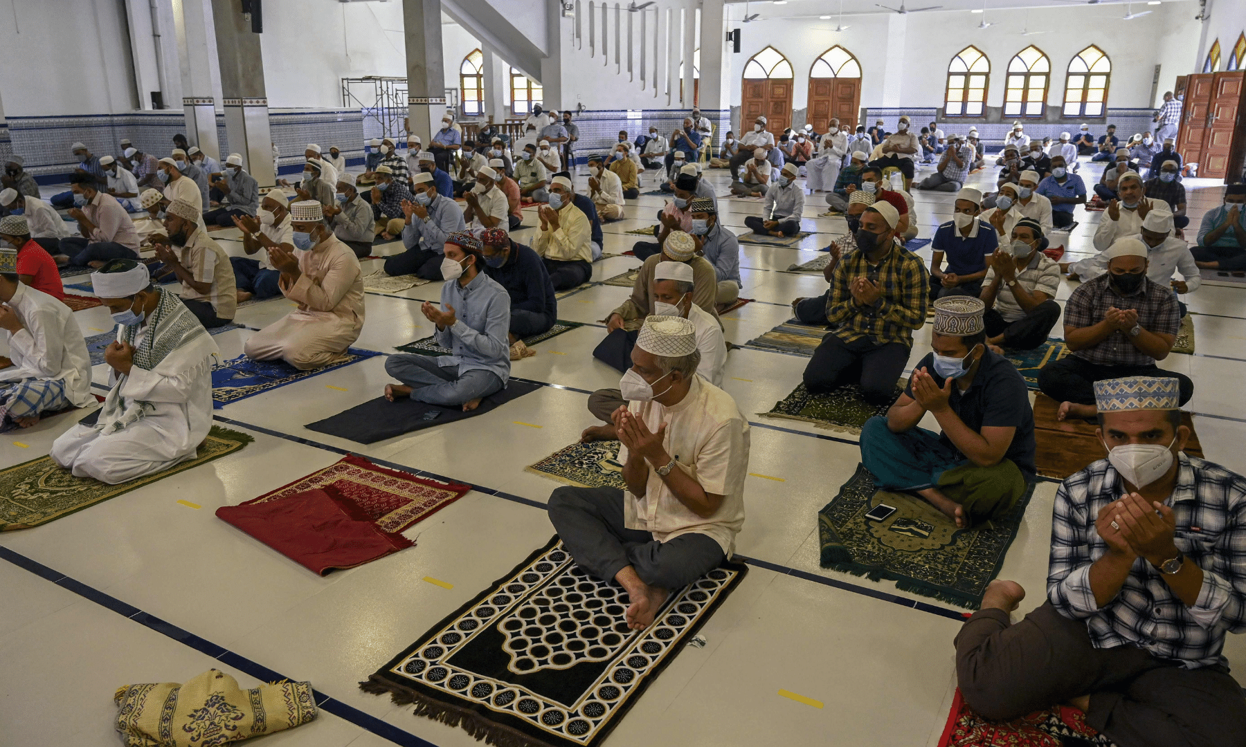People offer Eidul Azha prayers at the Jumma Mosque in Colombo, Sri Lanka. — AFP