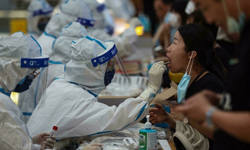 Chinese authorities are testing Nanjing's 9.2 million residents after an outbreak linked to its airport
. &mdash;AFP