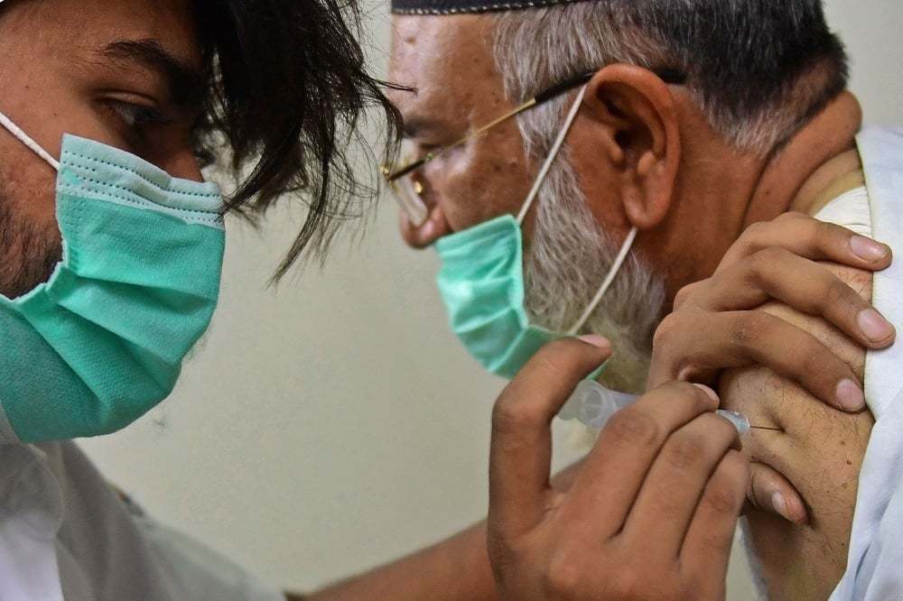 Health teams and the volunteers have been assigned the task to convince and vaccinate 40 per cent population of four districts, including Lahore, Faisalabad, Multan and Gujanwala, and 70 per cent of Rawalpindi. — AFP/File