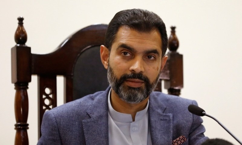 In this 2019 file photo, Reza Baqir, Governor of the State Bank of Pakistan (SBP), takes a question from a reporter (not pictured) during a news conference at the head office in Karachi. — Reuters/File