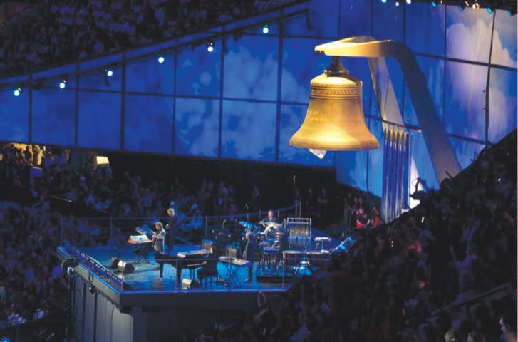 Oldfield performing Tubular Bells as part of the opening ceremony of the London 2012 Olympics | Nick Webb flickr