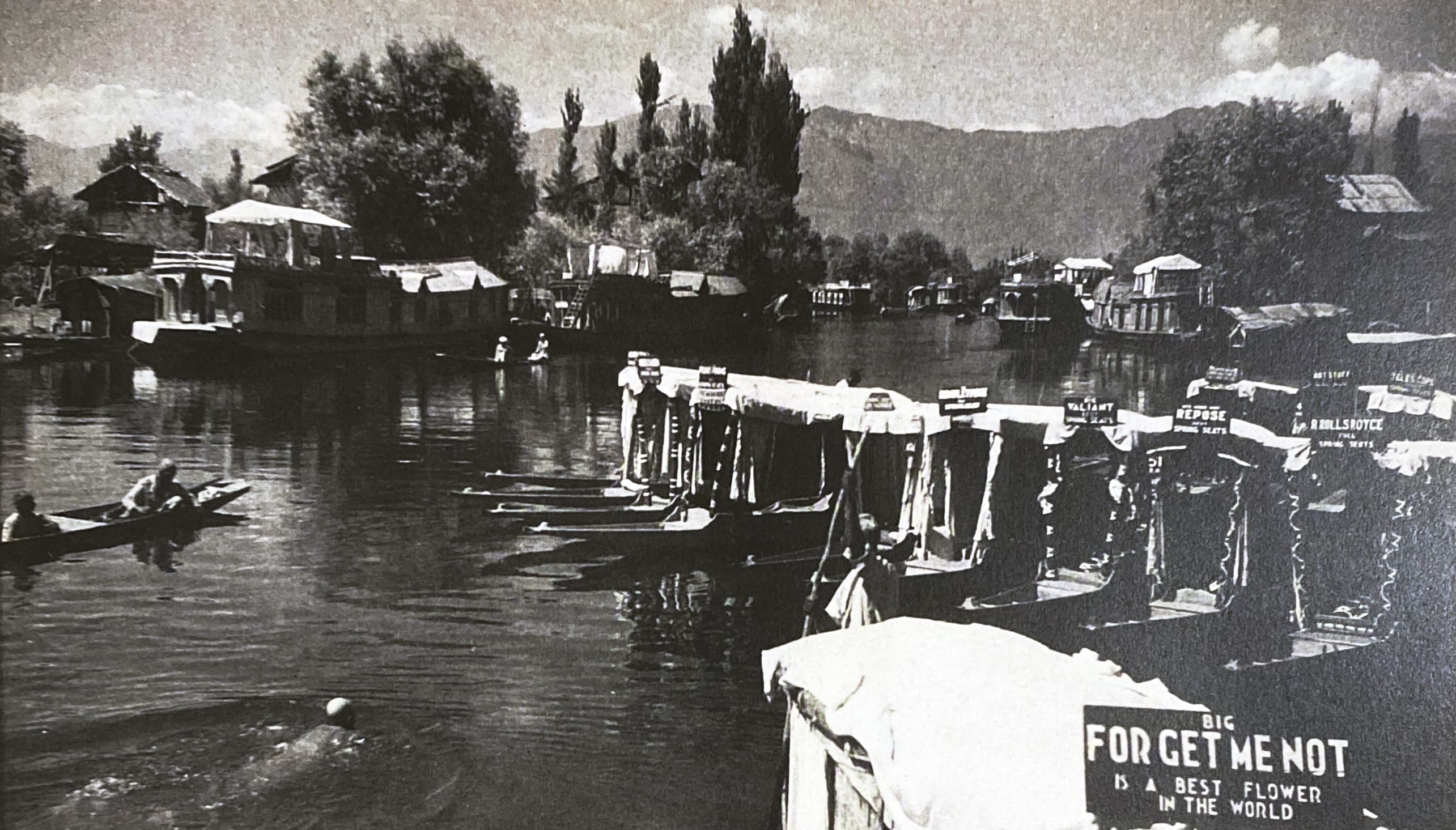 Houseboats on Lake Dal in Kashmir