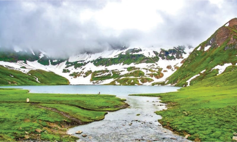 A scenic view of the Dudipatsar Lake, Balakot. &mdash; Dawn