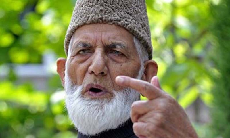 Syed Ali Shah Geelani speaks during a press conference in Srinagar in this file photo. — AFP/File