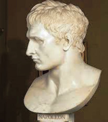 A marble sculpture of Napoleon