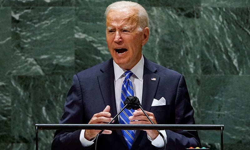 US President Joe Biden addresses the 76th Session of the UN General Assembly in New York City, US, September 21. — Reuters