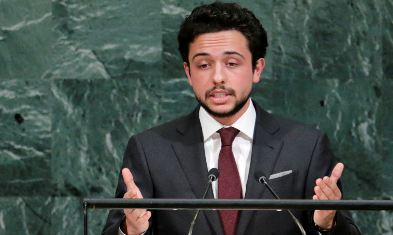 Jordanian Crown Prince Hussein bin Abdullah II addresses the United Nations General Assembly at UN headquarters in New York, US. &mdash; Reuters