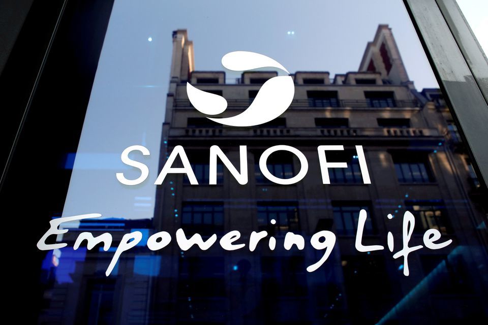 A Sanofi logo is seen during the company's annual results news conference in Paris on February 6, 2020. — Reuters