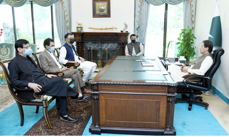 A delegation of MQM leaders meets Prime Minister Imran Khan in Islamabad on Wednesday. — PID