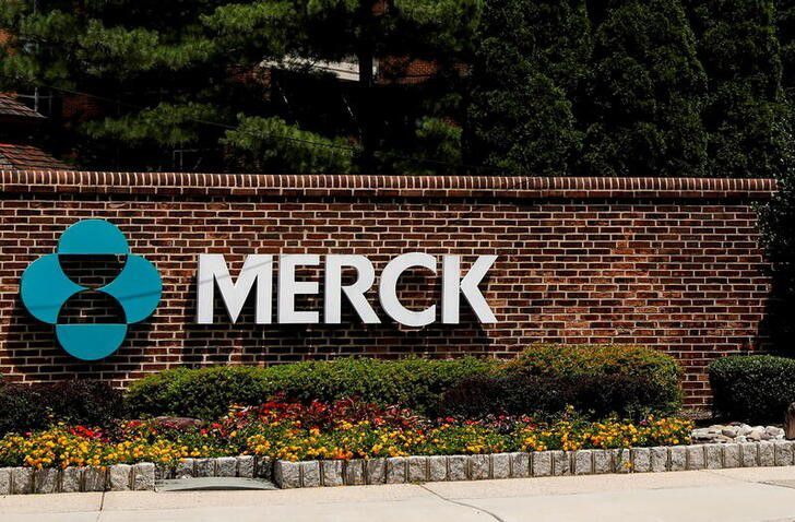 The Merck logo is seen at a gate to the Merck & Co campus in Rahway, New Jersey, US, July 12, 2018. — Reuters