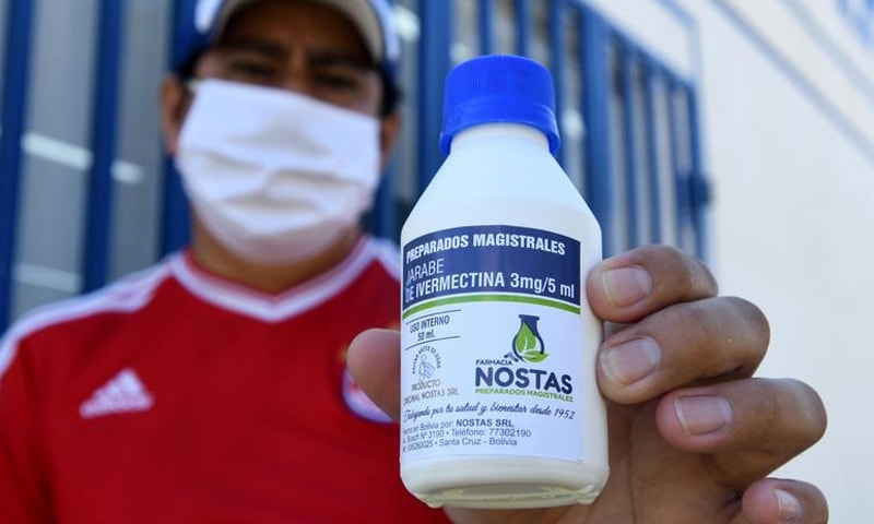 In this file photo, an man holds anti-parasite drug ivermectin after buying it with a medical prescription at a local pharmacy in Santa Cruz, Bolivia. &mdash; Reuters/File