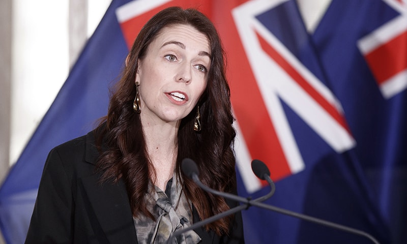 New Zealand Prime Minister Jacinda Ardern announces in Wellington, an ambitious target of fully vaccinating 90 per cent of eligible people to end coronavirus lockdowns. — AP