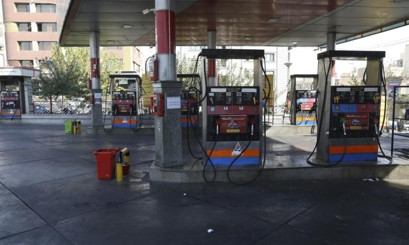 A gas station is empty because the gas pumps are out of service, in Tehran, Iran, Oct 26. — AP