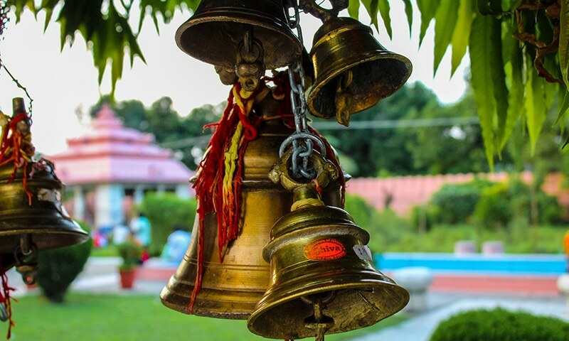 Bells are seen at a Hindu temple. — Wikimedia Commons/File