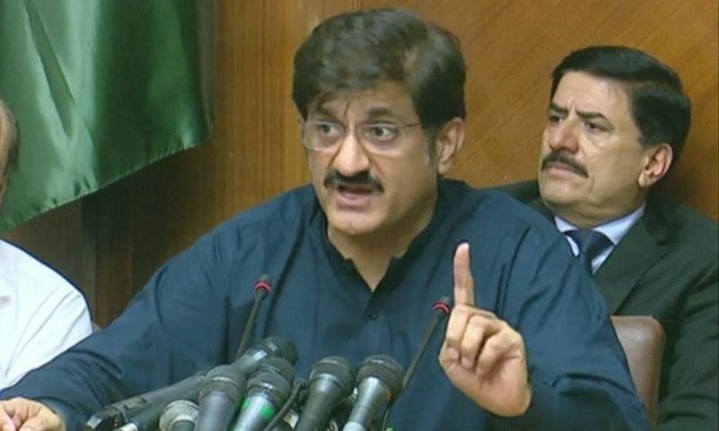 Sindh CM Murad Ali Shah addresses journalists in Karachi. — DawnNewsTV/File Sindh CM Murad Ali Shah addresses journalists in Karachi. — DawnNewsTV/File