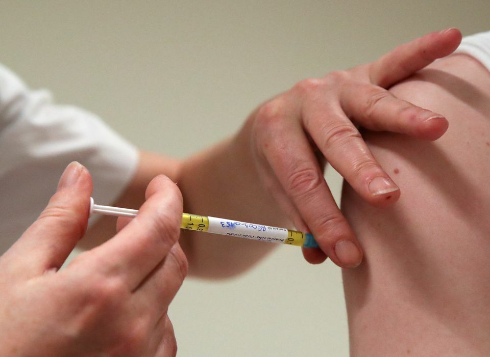 A volunteer receives a dose of CureVac vaccine or a placebo during a study by the German biotech firm CureVac as part of testing for a new vaccine against the coronavirus, in Brussels, Belgium, March 2. — Reuters/File